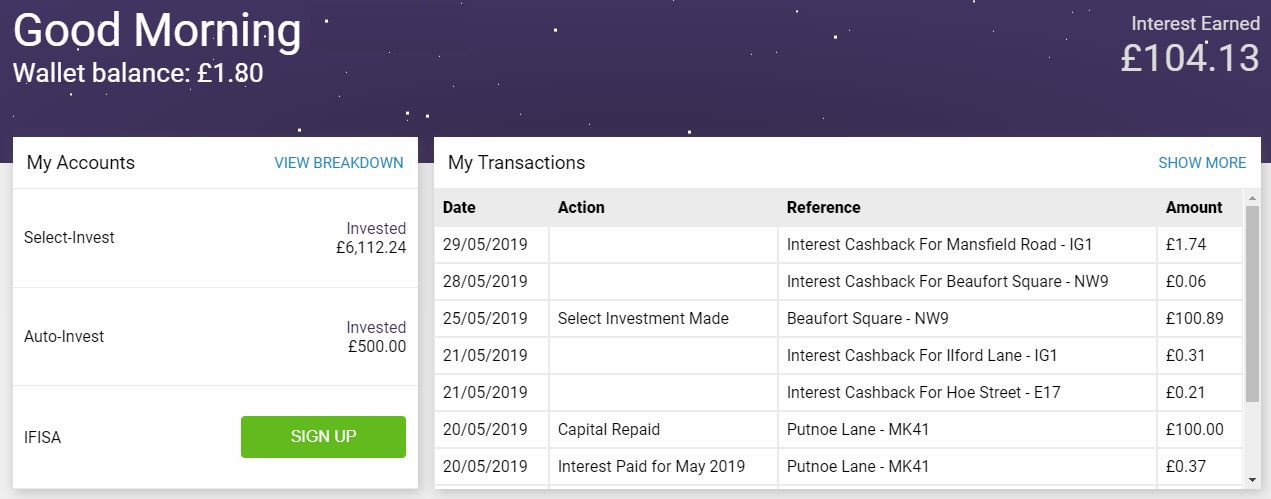 Kuflink Returns Account Screenshot for May 2019 Update 1