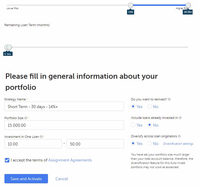 Mintos (euro) Account Screenshot for April 2019 Update 2.2