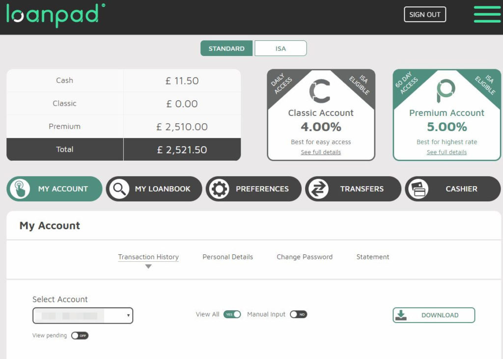 Loanpad Account Screenshot for June 2019 P2P Lending Update 1