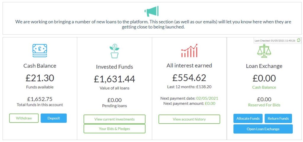 Ablrate Account Screenshot May 2021 Peer to Peer Lending Update