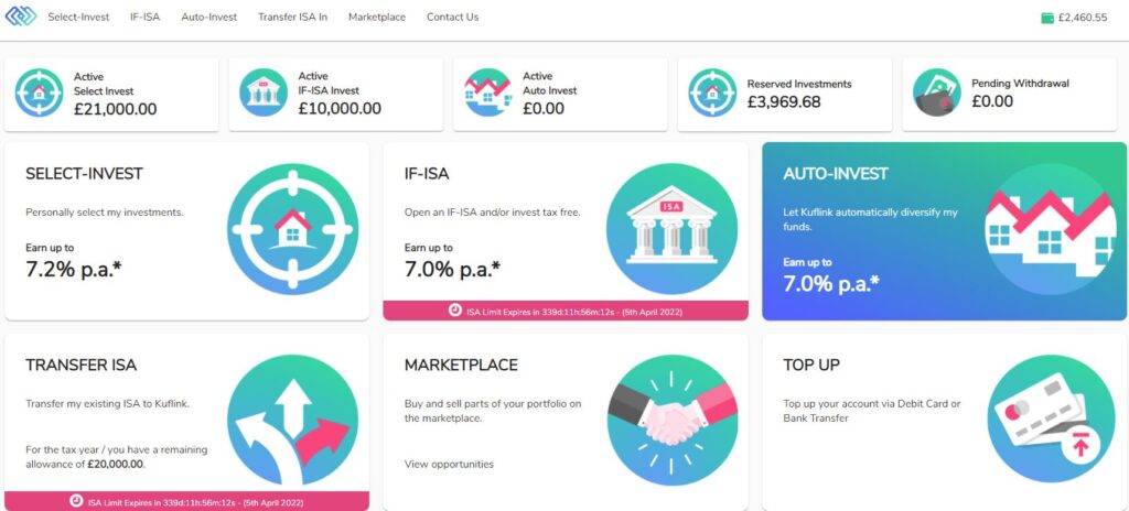 Kuflink Account Screenshot May 2021 Peer to Peer Lending Update