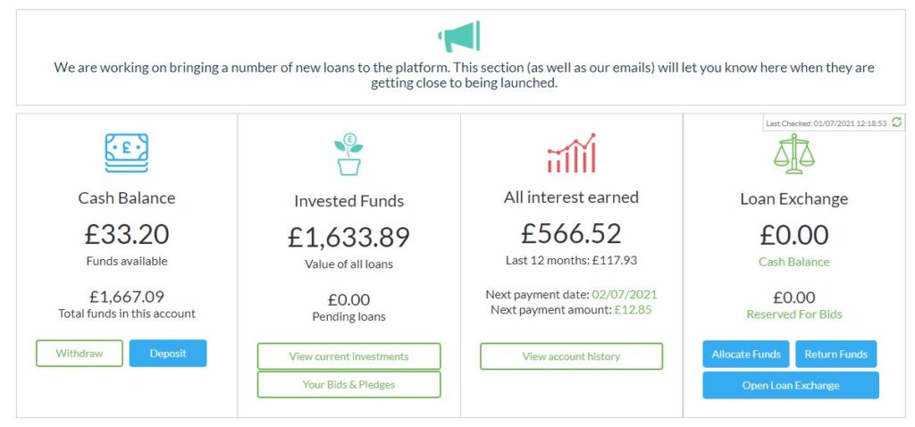 Ablrate Account Screenshot - Peer to Peer Lending Update July 2021