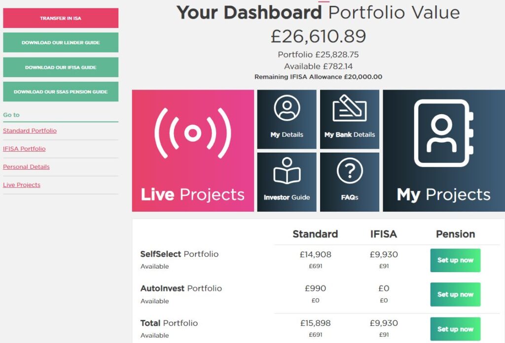 CrowdProperty Account Screenshot - Peer to Peer Lending Update July 2021