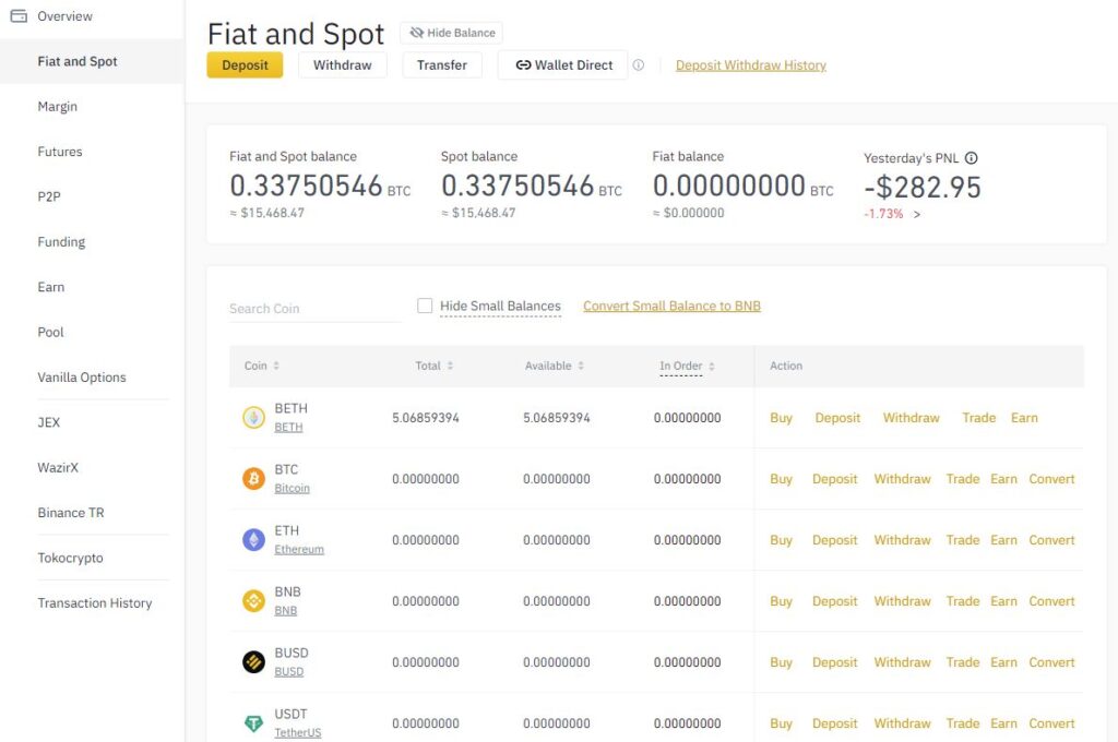 Binance Staking Account Screenshot 1 - August 2021 Peer to Peer Lending Update